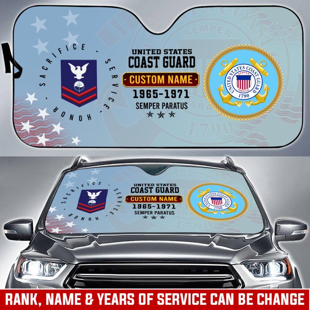 US Coast Guard, Life And Pride - Car Sun Shade