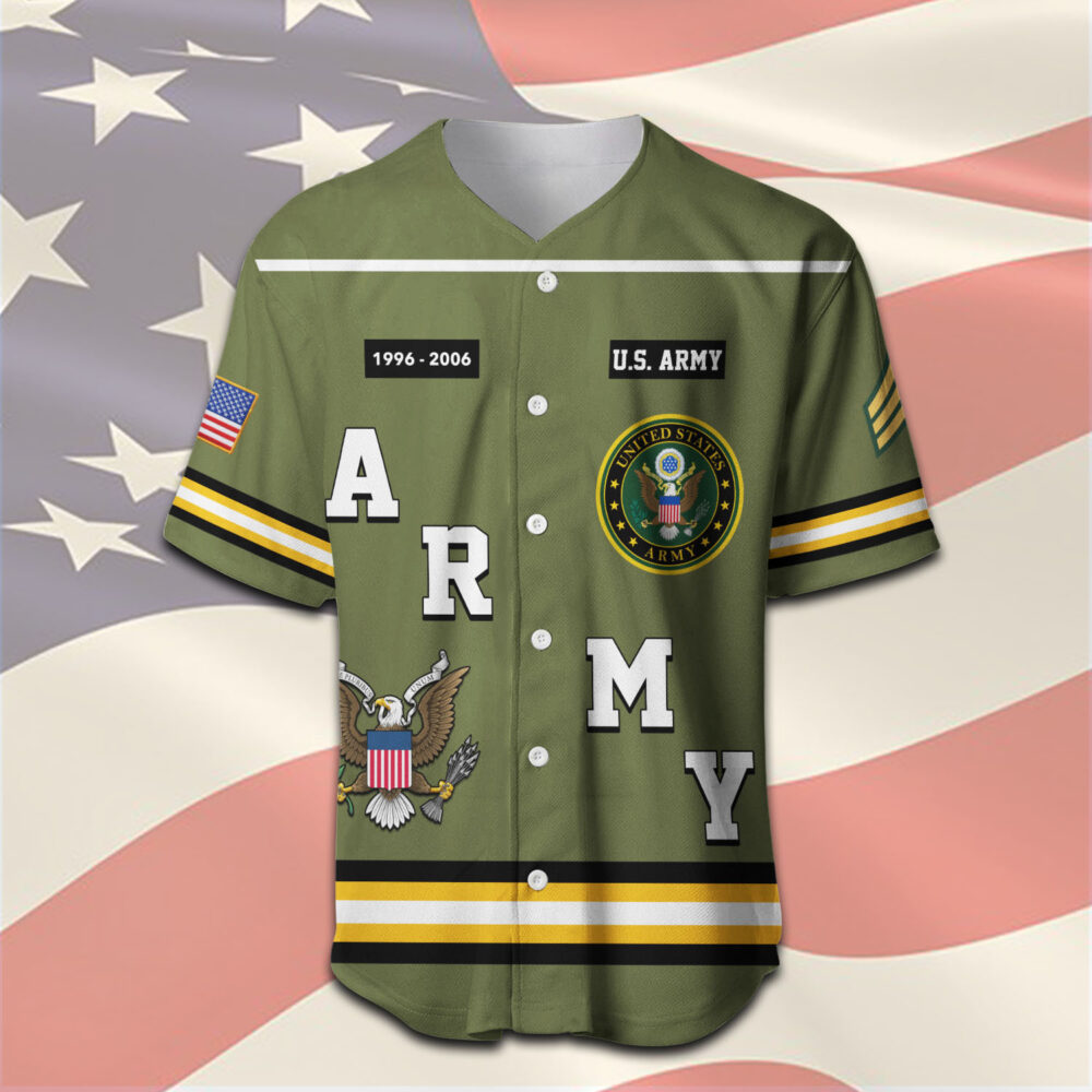 US Army, E 8 Army First Sergeant - Baseball Jersey - Image 2