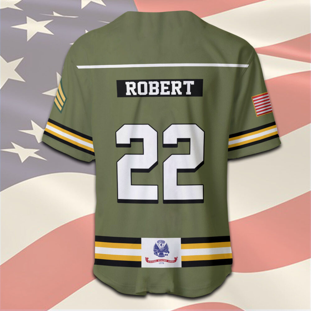 US Army, E 8 Army First Sergeant - Baseball Jersey - Image 3