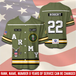 US Army, E 8 Army First Sergeant - Baseball Jersey