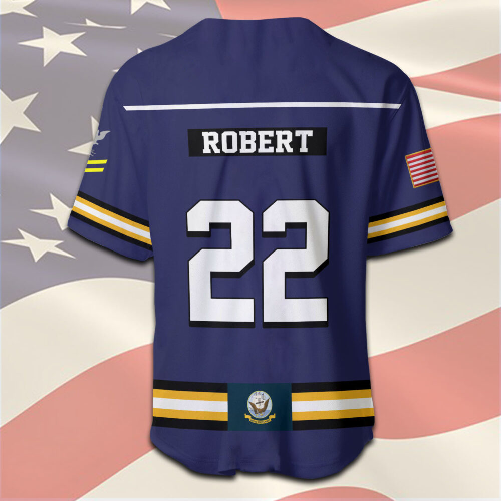 US Navy, I Walked The Walk - Baseball Jersey - Image 3