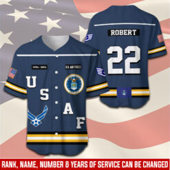 US Air Force , E 7 Air Force First Sergeant - Baseball Jersey