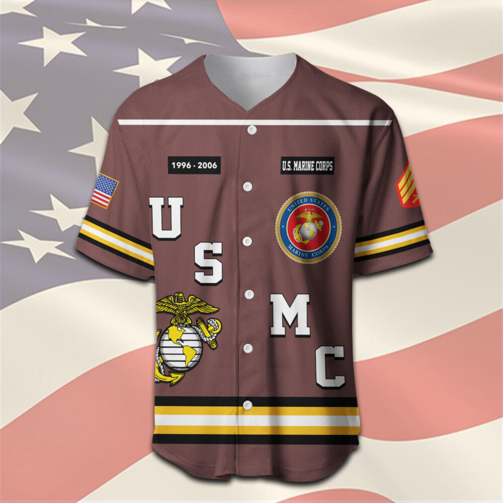 US Marine Corps, Honor, Duty, Service - Baseball Jersey - Image 2