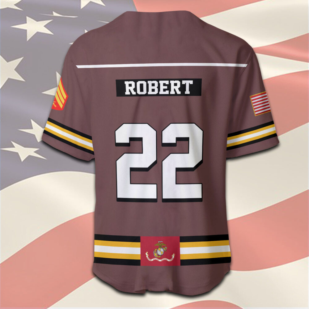 US Marine Corps, Honor, Duty, Service - Baseball Jersey - Image 3