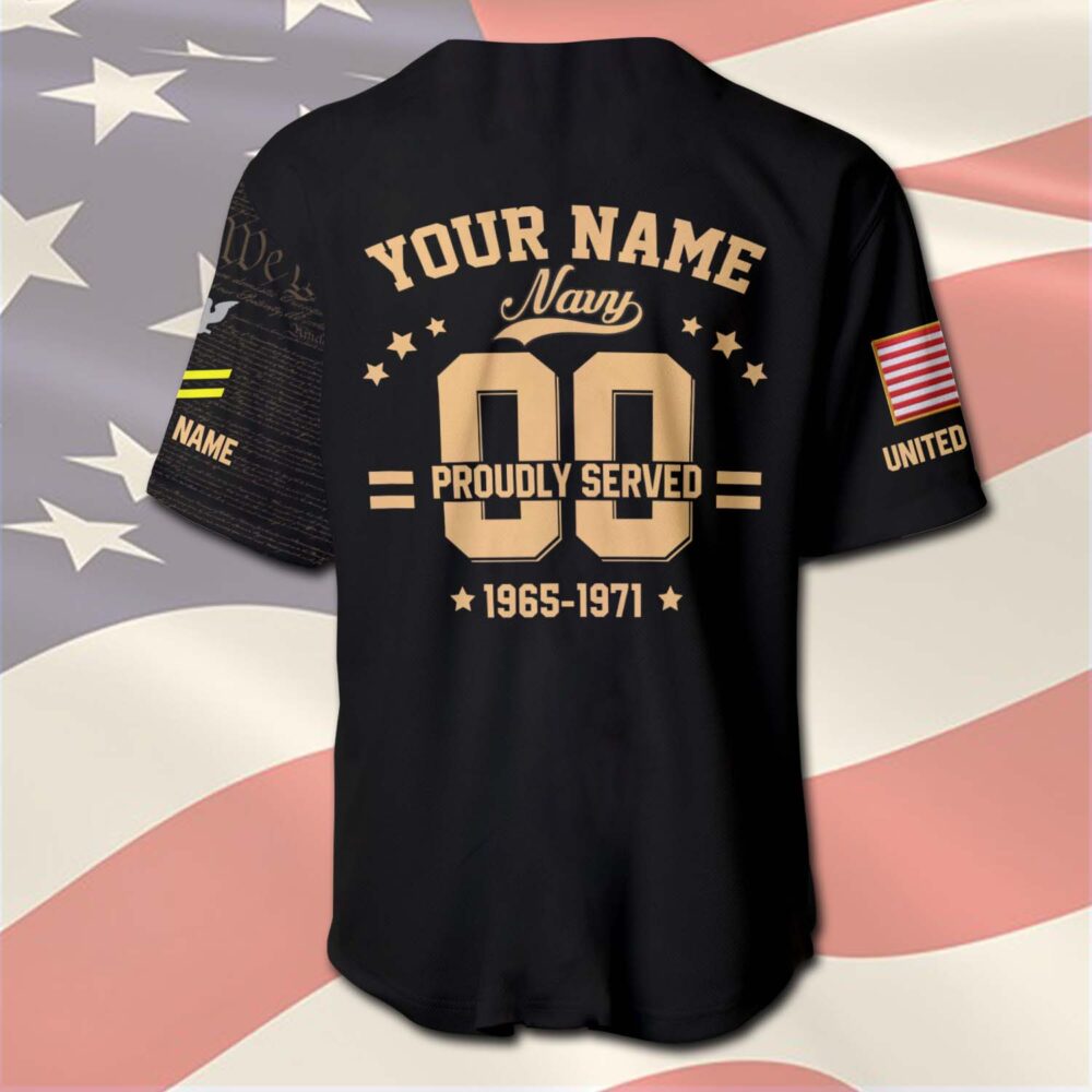 US Navy, E 3 Red - Baseball Jersey - Image 3
