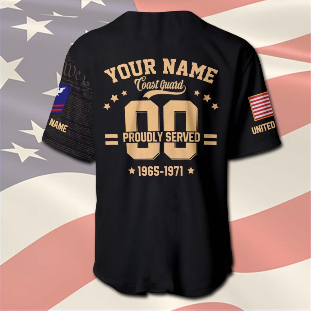 US Coast Guard, E 4 Red - Baseball Jersey - Image 3