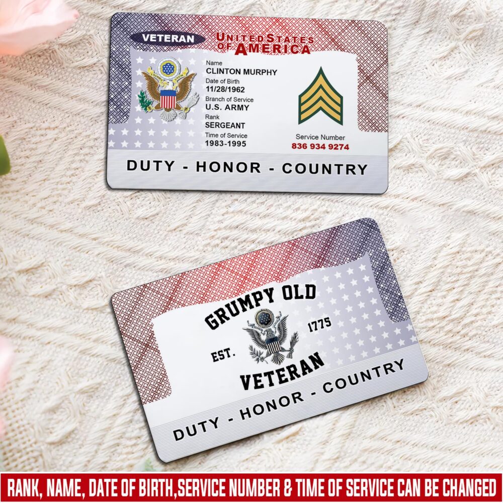 US Army, Honor The Fallen - Printed Metal Card