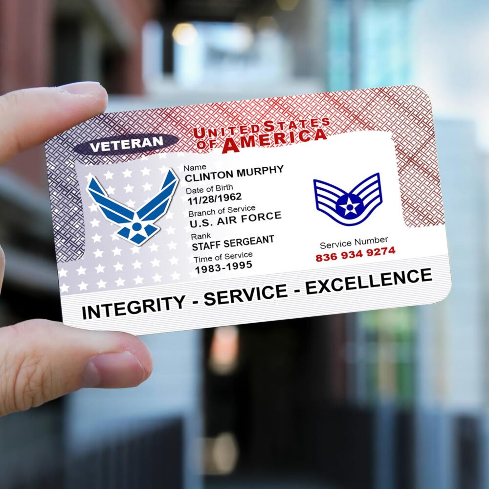 US Air Force , E 7 Air Force Master Sergeant - Printed Metal Card - Image 2