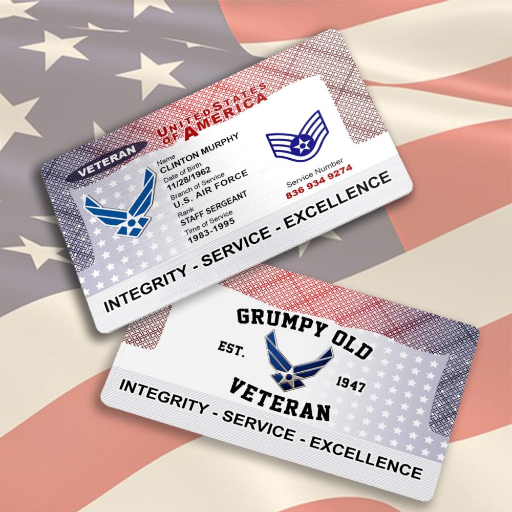 US Air Force , E 7 Air Force Master Sergeant - Printed Metal Card - Image 3