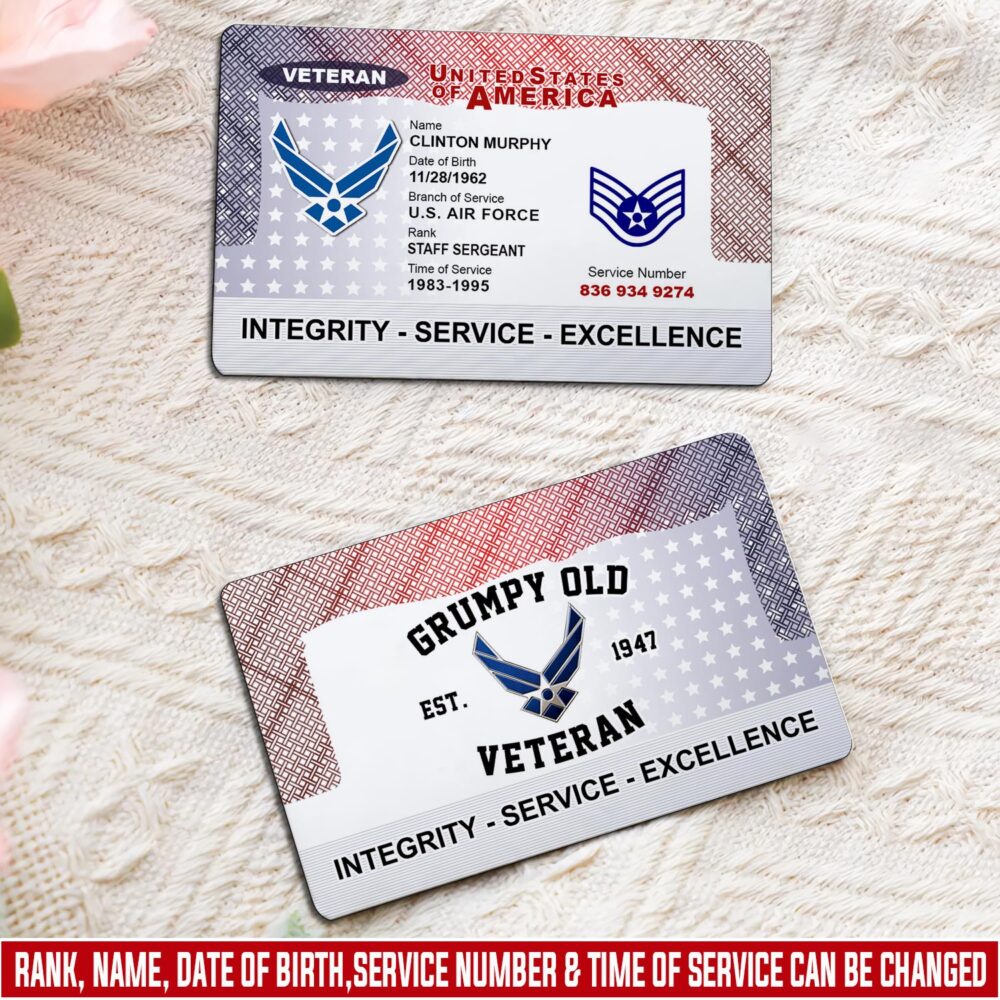 US Air Force , E 7 Air Force Master Sergeant - Printed Metal Card