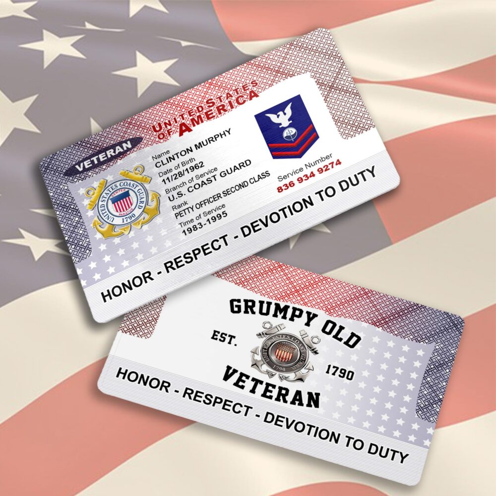 US Coast Guard, Once A Coastie, Always A Coastie - Printed Metal Card - Image 3