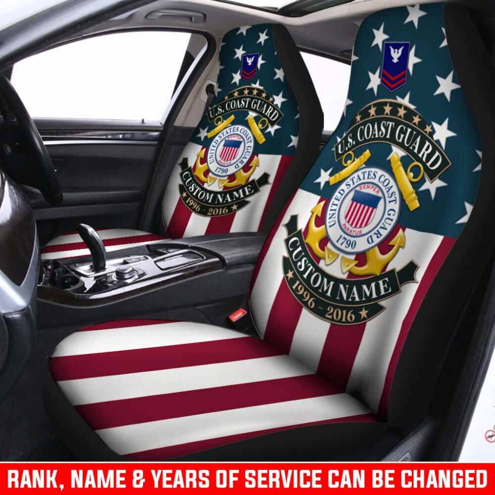 US Coast Guard, American By Birth, Veteran By Choice - Car Seat Covers