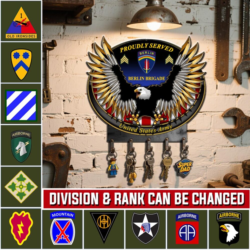 Army Division, O 6 Army Colonel - Metal Key Holder 18x18 Inch