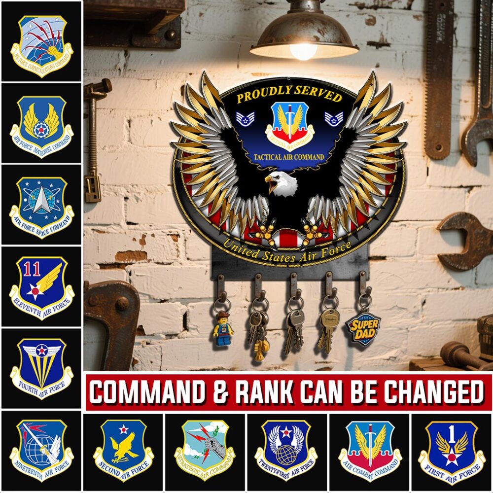 Air Force Badge, All Gave Some, Some Gave All - Metal Key Holder 8x8 Inch