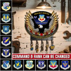 Air Force Badge, Honoring All Who Served - Metal Key Holder 14x14 Inch