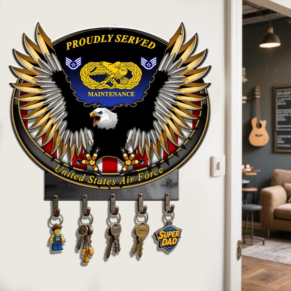Air Force Command, E 2 Air Force Airman - Metal Key Holder 24x24 Inch - Image 2
