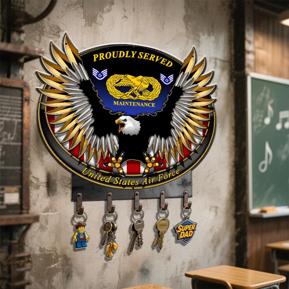 Air Force Command, E 2 Air Force Airman - Metal Key Holder 24x24 Inch - Image 3