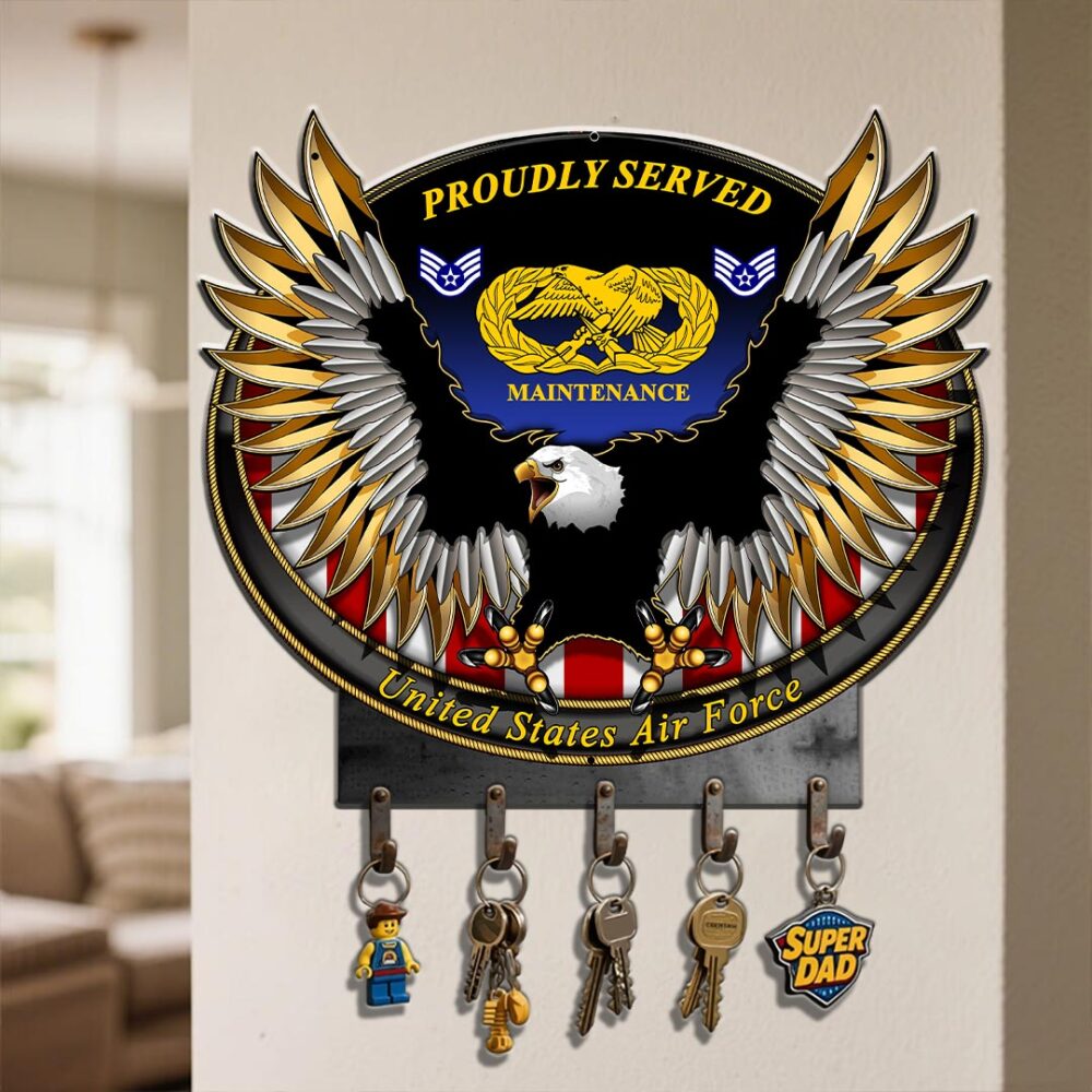 Air Force Command, E 2 Air Force Airman - Metal Key Holder 24x24 Inch - Image 4