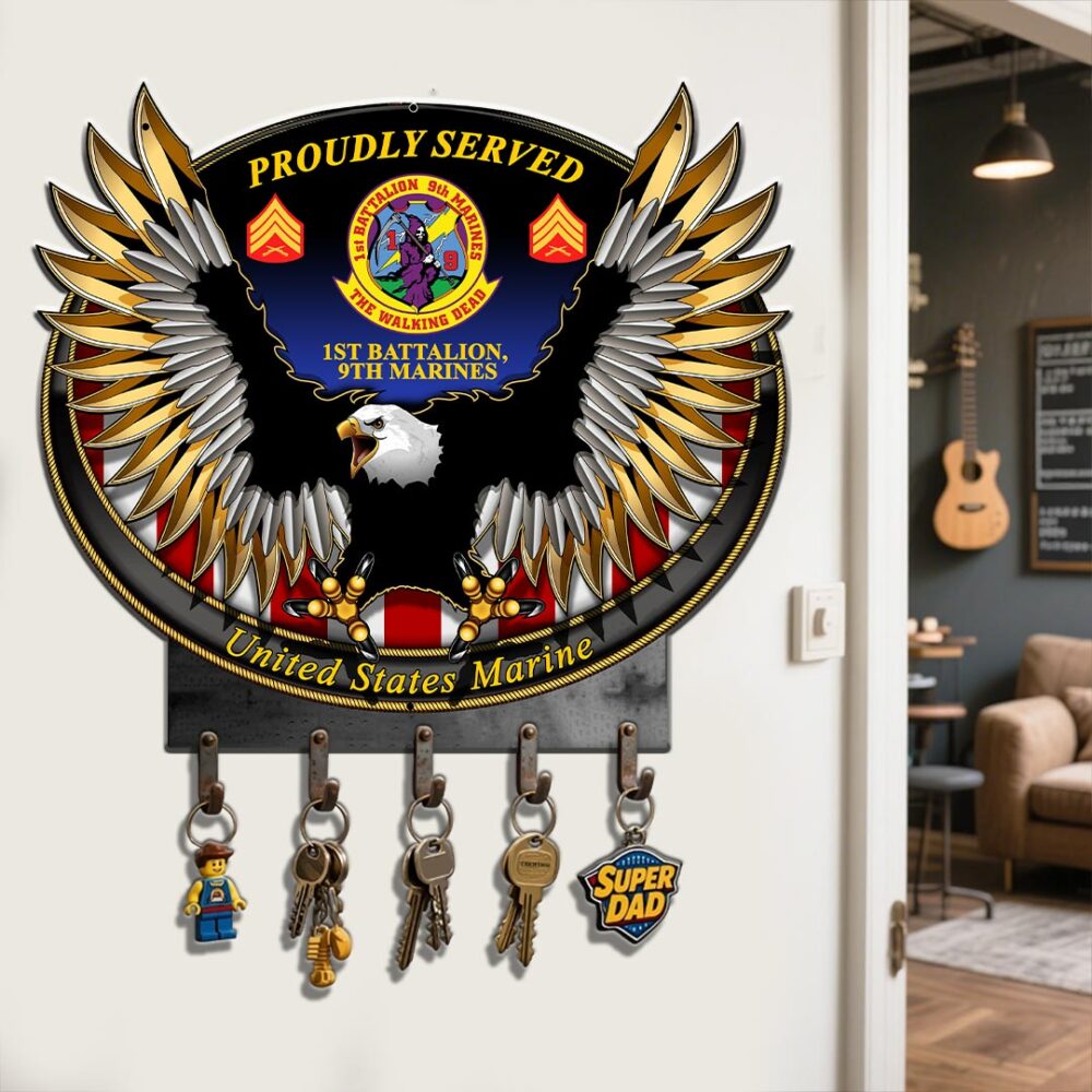Marine Battalion, Proud To Have Served - Metal Key Holder 24x24 Inch - Image 2