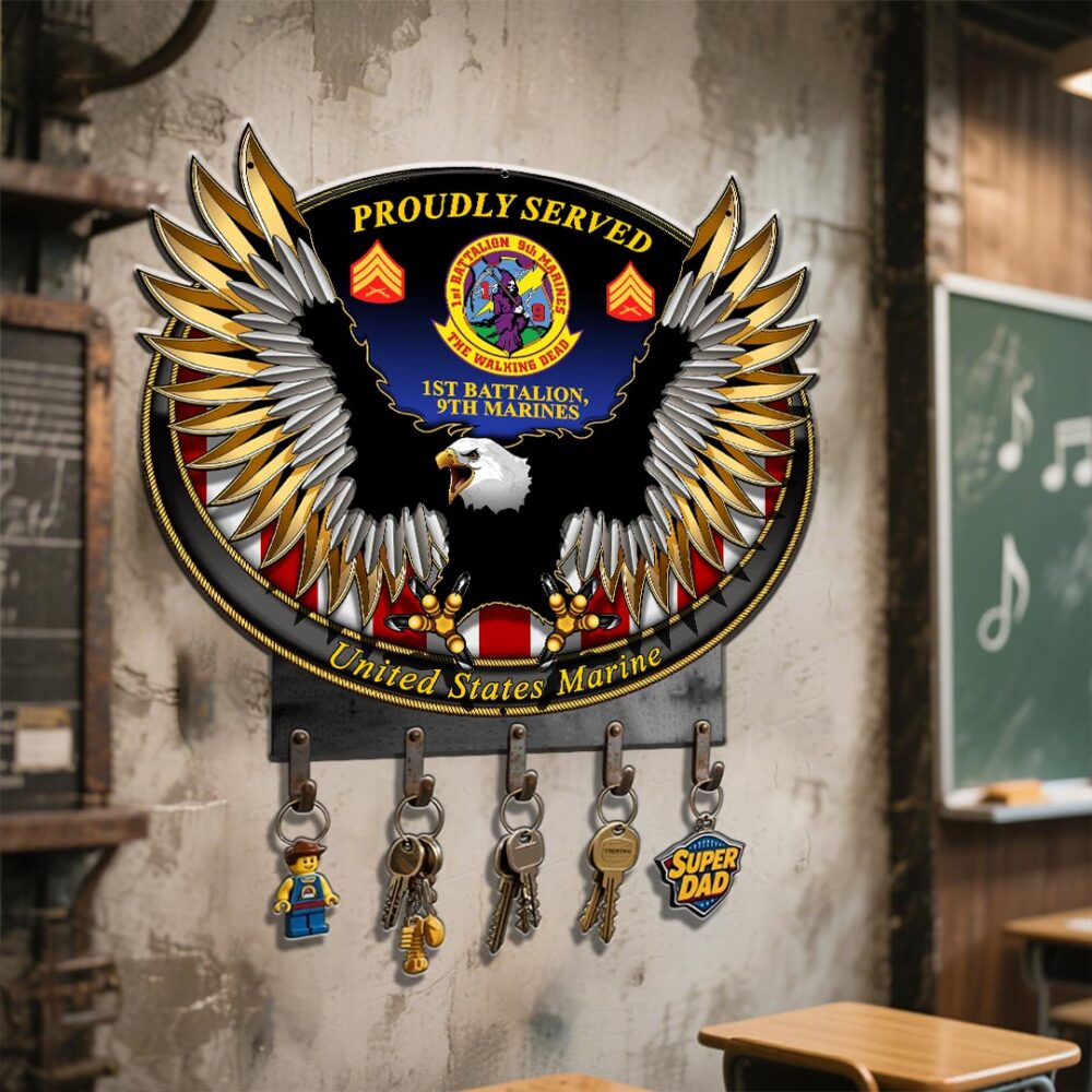 Marine Battalion, Proud To Have Served - Metal Key Holder 24x24 Inch - Image 3