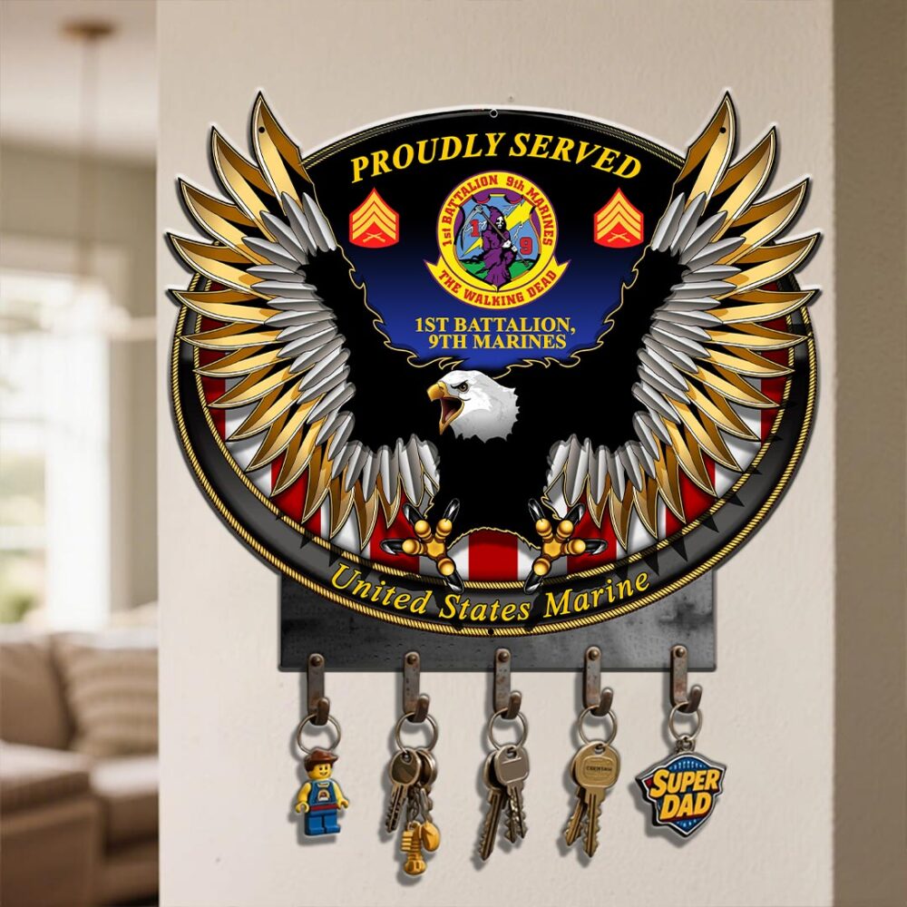 Marine Battalion, Proud To Have Served - Metal Key Holder 24x24 Inch - Image 4