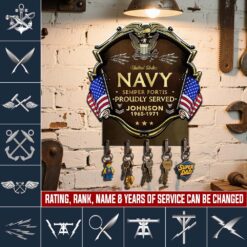 Navy Rating, Honor - Courage - Commitment - Metal Key Holder 12x12 Inch