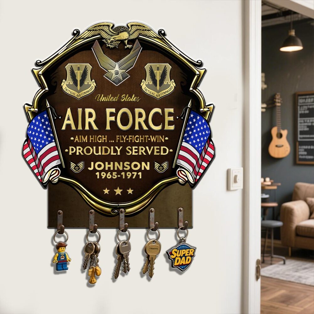 Air Force Command, No One Gets Left Behind - Metal Key Holder 14x14 Inch - Image 2