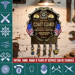 Coast Guard Rating, E 3 Blue - Metal Key Holder 12x12 Inch