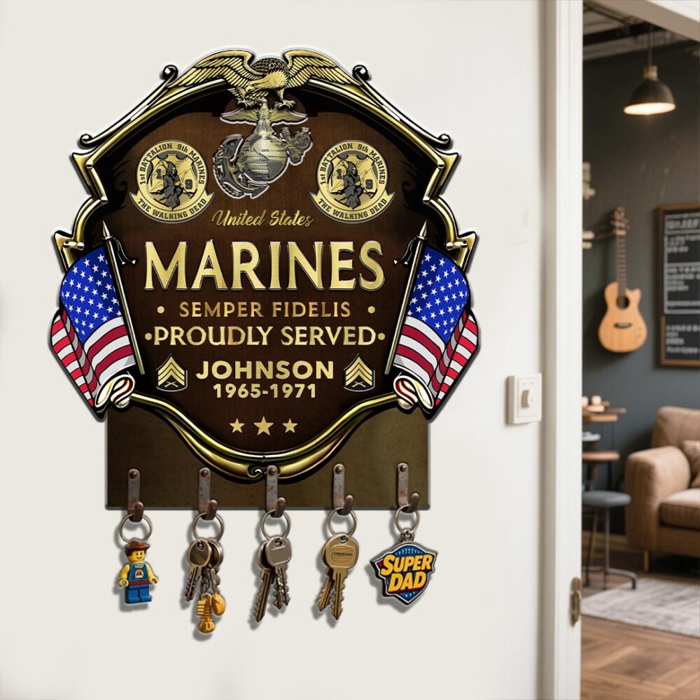 Marine Battalion, Freedom Isn't Free - Metal Key Holder 12x12 Inch - Image 2