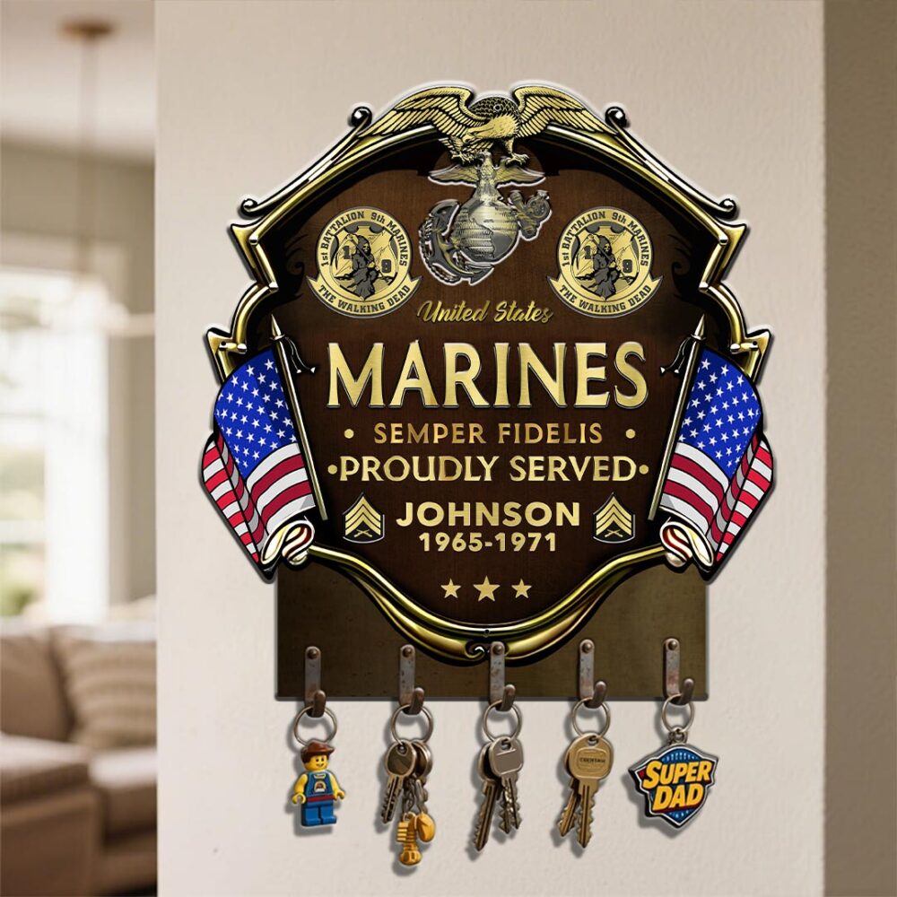 Marine Battalion, Freedom Isn't Free - Metal Key Holder 12x12 Inch - Image 4