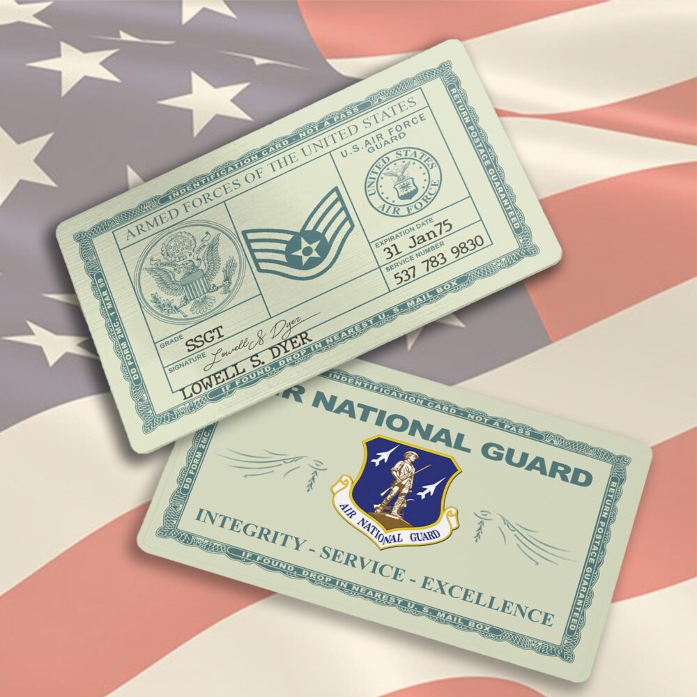 Air National Guard, E 9 Air Force Chief Master Sergeant - Printed Metal Card - Image 3