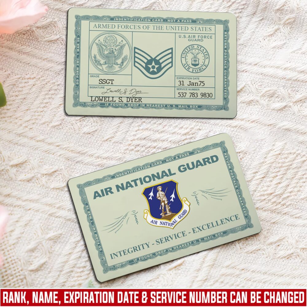Air National Guard, E 9 Air Force Chief Master Sergeant - Printed Metal Card