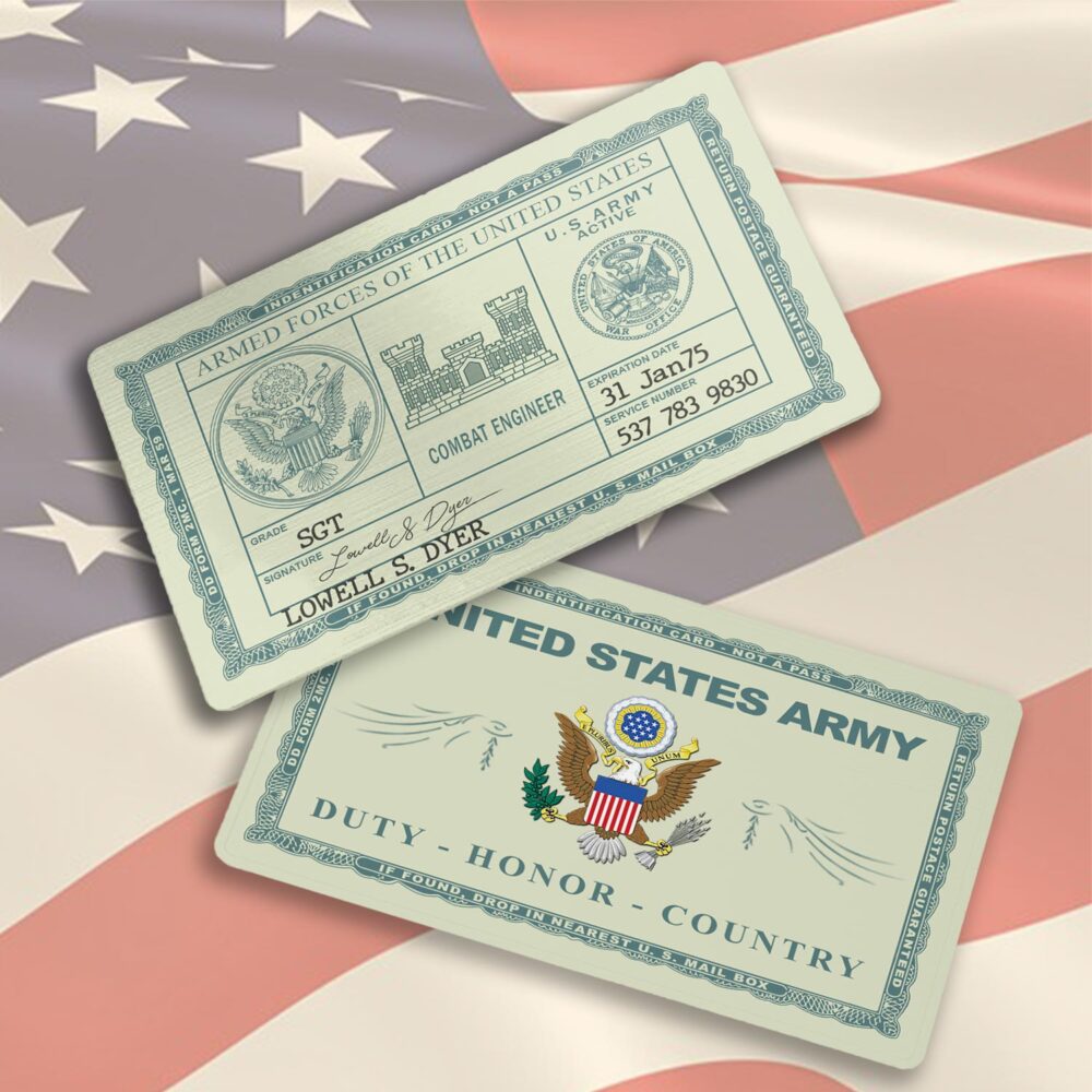 Army Branch, Freedom Over Fear - Printed Metal Card - Image 3