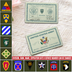 Army Division, E 9 Army Sergeant Major - Printed Metal Card