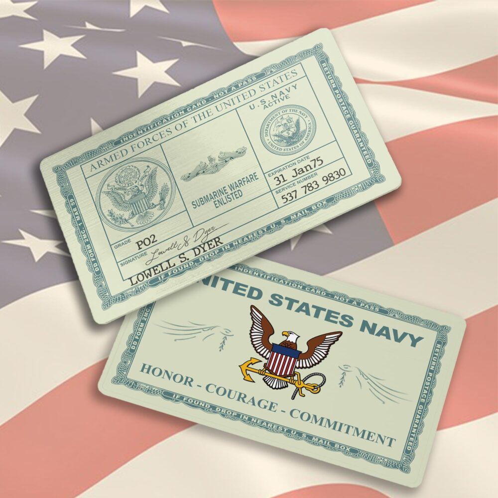 Navy Badge, Semper Fortis - Printed Metal Card - Image 3