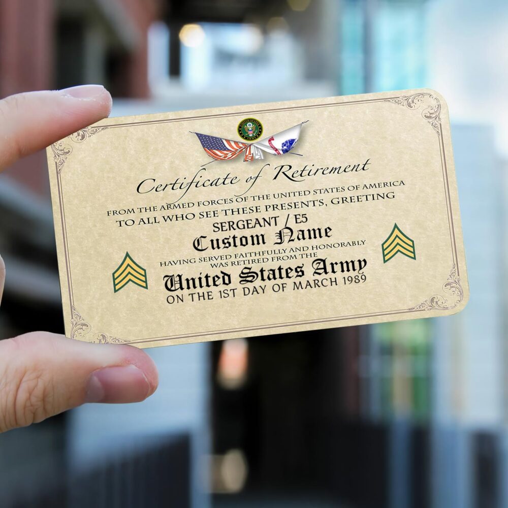 US Army, Honor, Duty, Service - Printed Metal Card - Image 2