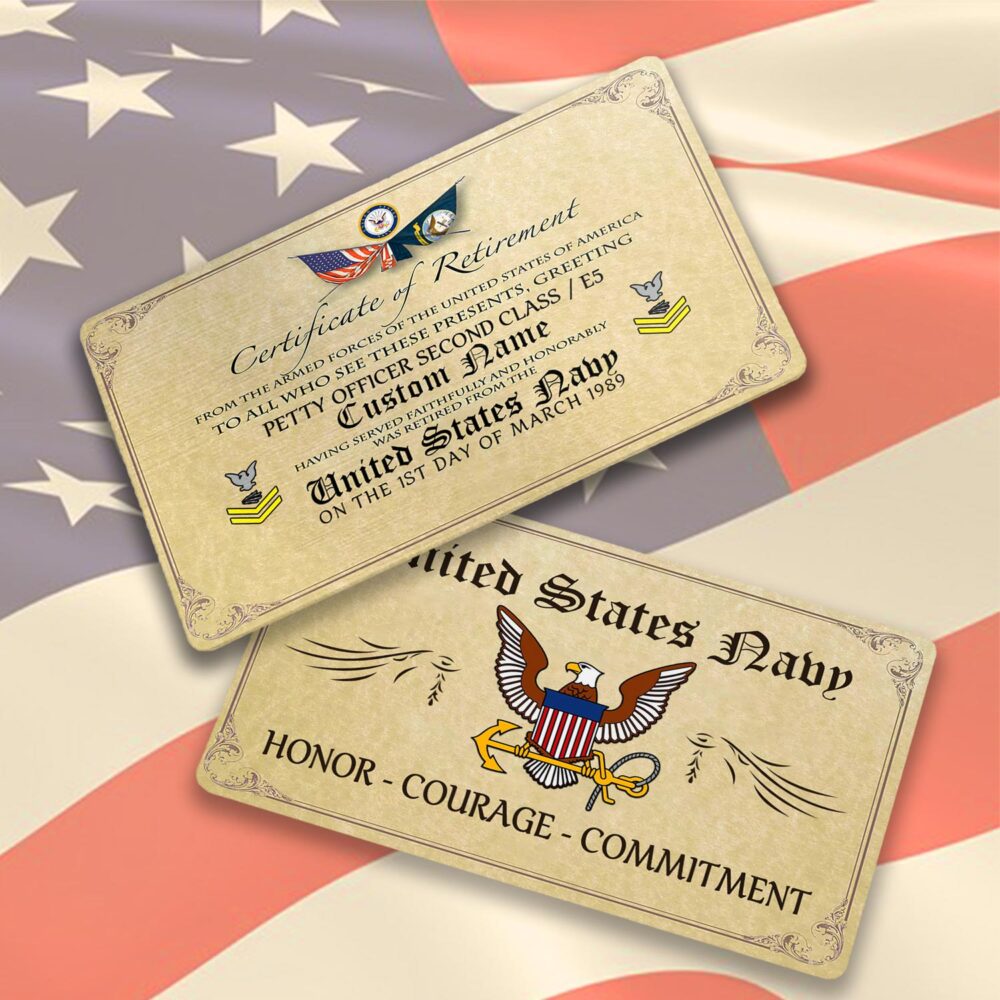 US Navy, Freedom Over Fear - Printed Metal Card - Image 3