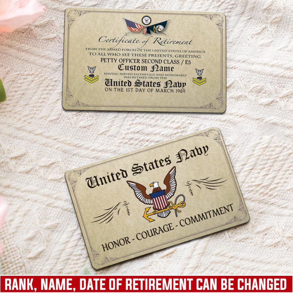 US Navy, Freedom Over Fear - Printed Metal Card