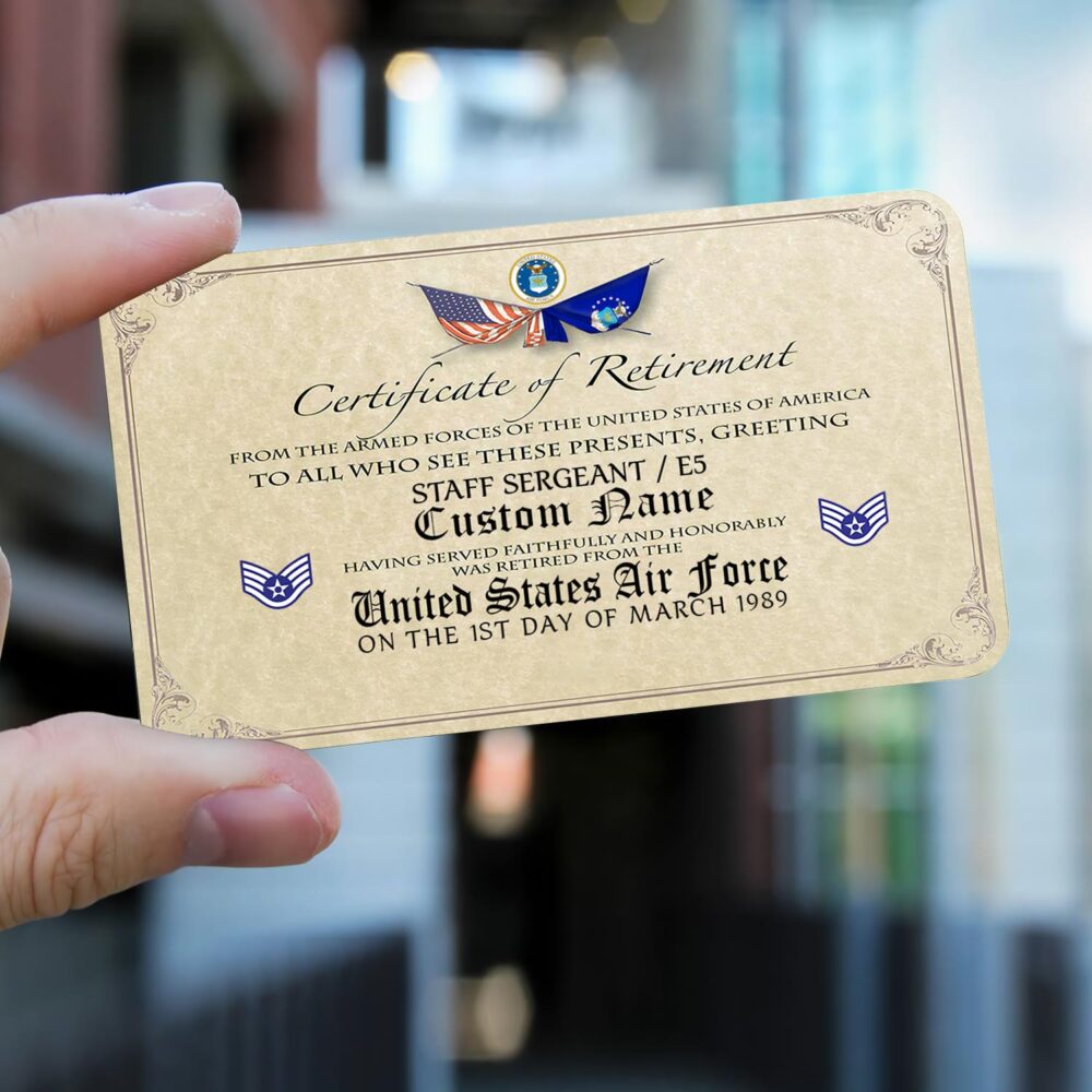 US Air Force , Honor, Duty, Service - Printed Metal Card - Image 2