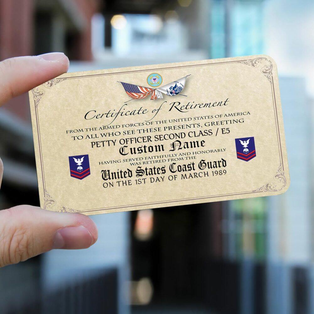 US Coast Guard, Honor, Duty, Service - Printed Metal Card - Image 2