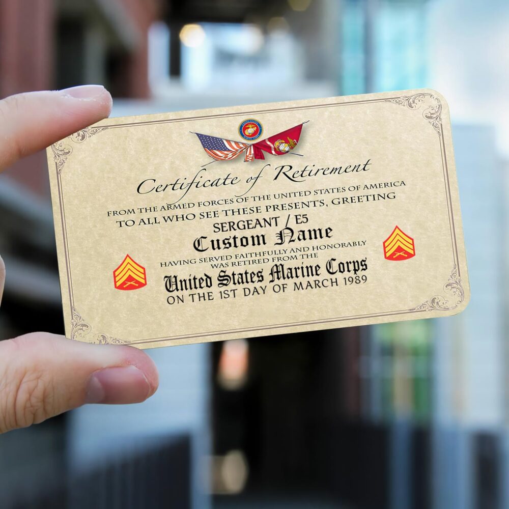 US Marine Corps, W 3 Marines Chief Warrant Officer 3 - Printed Metal Card - Image 2