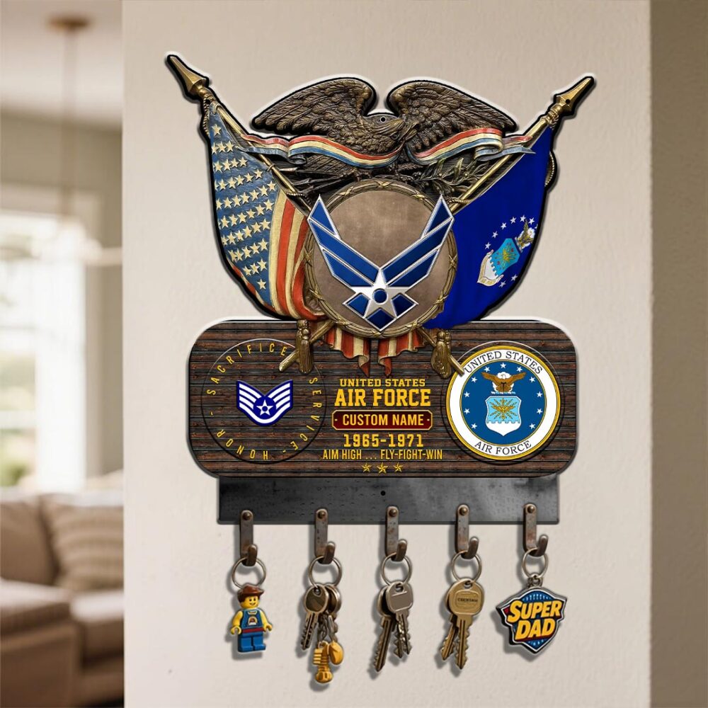 US Air Force , Thank a Veteran - Metal Key Holder 8x8 Inch - Image 4