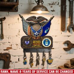 US Air Force , O 3 Air Force Captain - Metal Key Holder 14x14 Inch