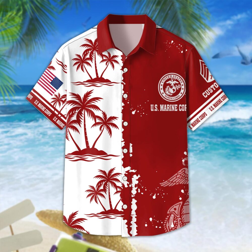 US Marine Corps, Proud Veteran - Hawaii Shirt - Image 3