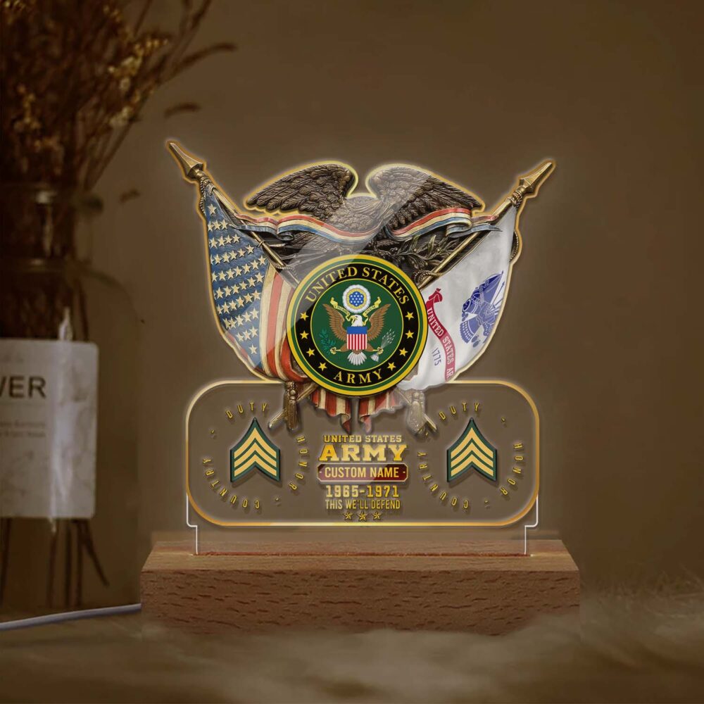 US Army, W 4 Army Chief Warrant Officer 4 - Personalized Led Lamp - Image 2