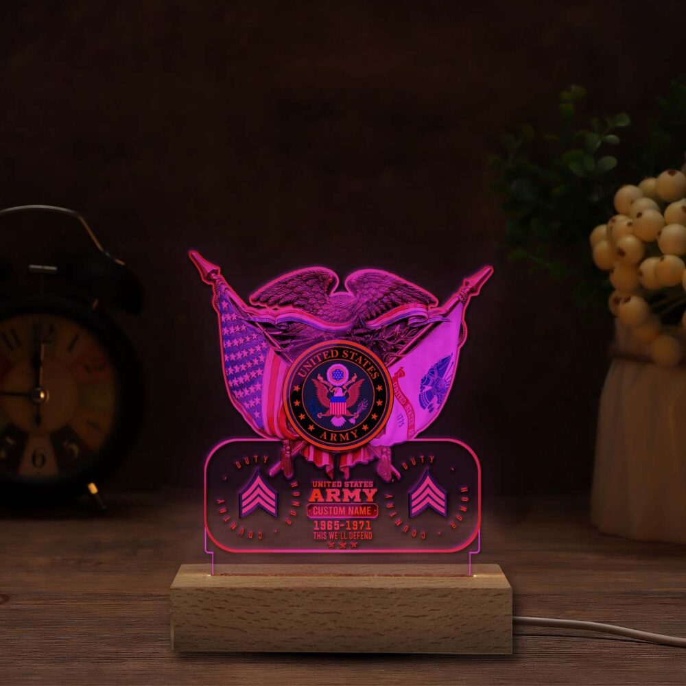 US Army, W 4 Army Chief Warrant Officer 4 - Personalized Led Lamp - Image 4