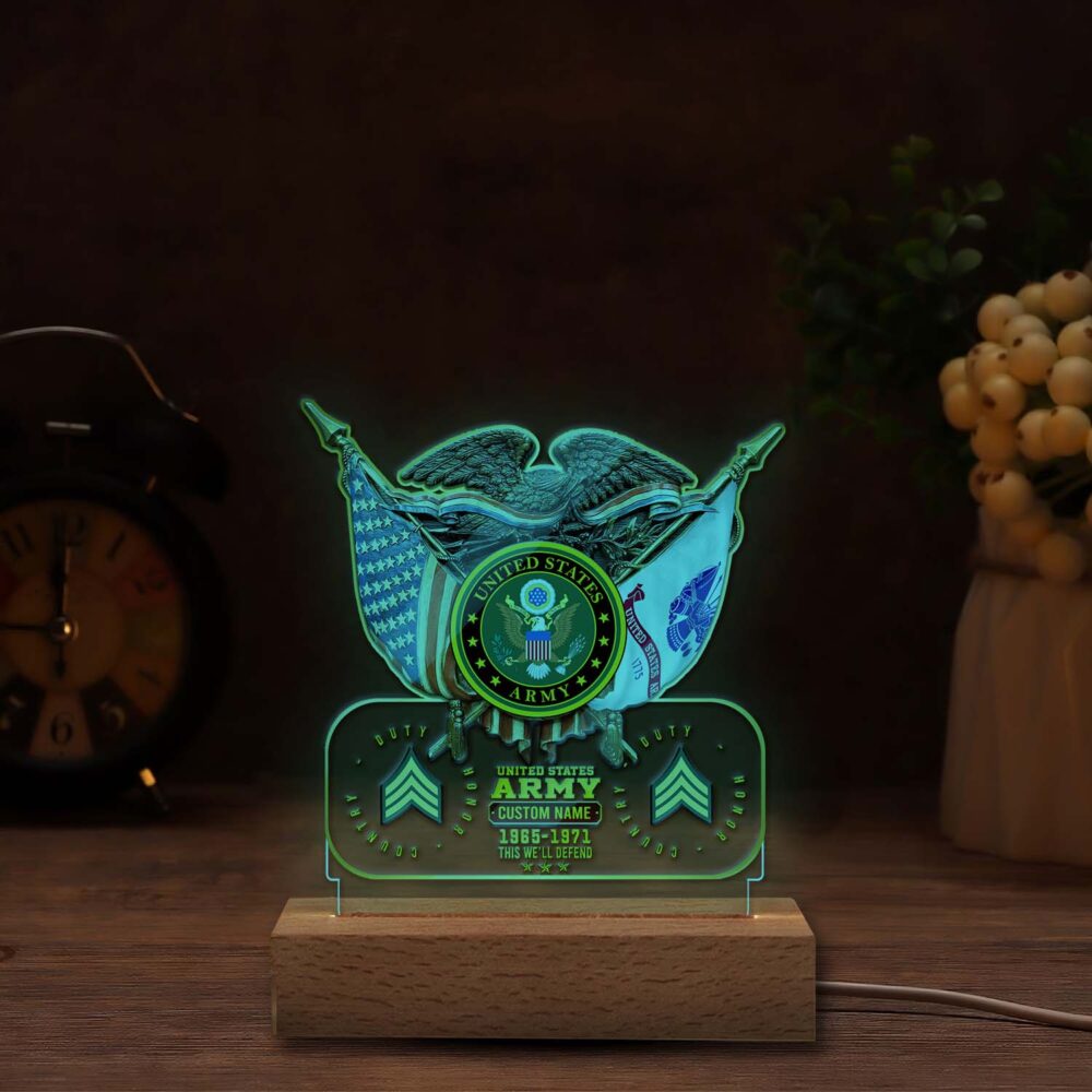 US Army, W 4 Army Chief Warrant Officer 4 - Personalized Led Lamp - Image 5