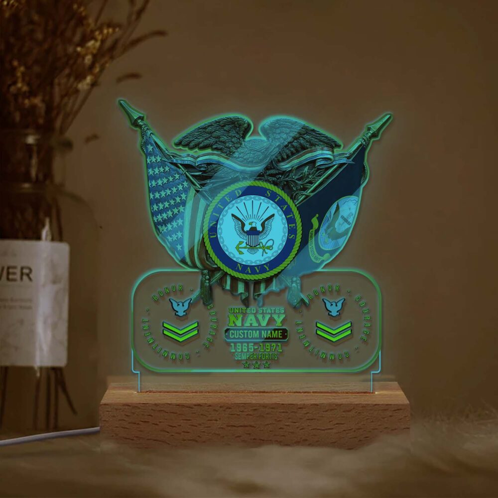 US Navy, Once A Sailor, Always A Sailor - Personalized Led Lamp - Image 2
