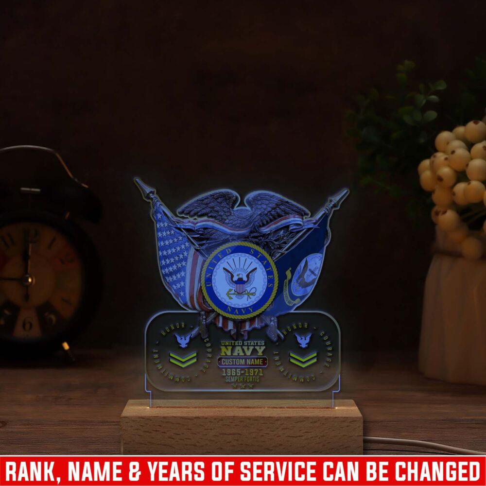 US Navy, Once A Sailor, Always A Sailor - Personalized Led Lamp