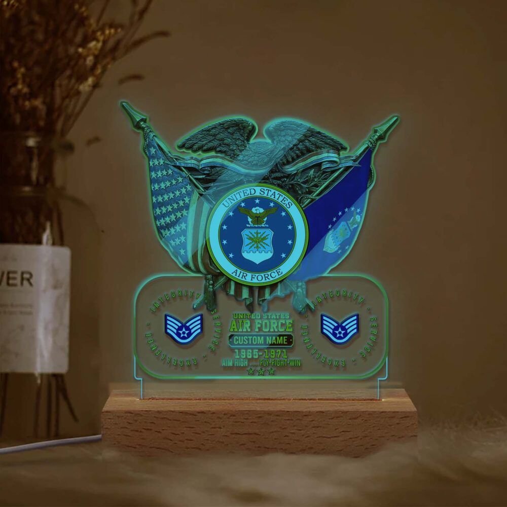 US Air Force , Lest We Forget - Personalized Led Lamp - Image 2